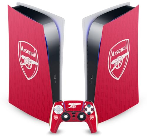 Head Case Designs Officially Licensed Arsenal FC Home 2023/24 Crest Kit Vinyl Faceplate Gaming Skin Decal Compatible With Sony PlayStation 5 PS5 Digital Edition Console and DualSense Controller