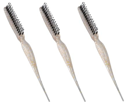 Spazzola per Cotonare, Spazzola a Coda di Ratto Combo Tylish Strumento per lo Styling dei Capelli con Design Anti-rottura 3 Pezzi Abs 3 File Spazzola per Capelli in Nylon per