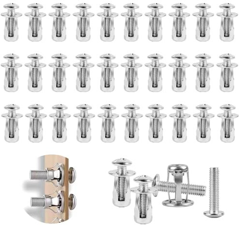 30 Pcs cheville M6 cheville à visser placo métal avec vis, cheville métallique à expansion pour murs fins, portes creuses et tôle de fer