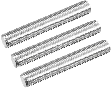 QUARKZMAN 3 Stück Gewindestange M16 x 100mm Vollgewindestange 304 Edelstahl V2A Gewindestangen A2 Metrisch Gewindebolzen VA Gewindestab Rechtsgewinde Gewindestift