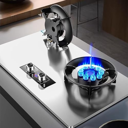 THEGA Portatile Stufa Gas - 5,2KW Doppi Fornelli A Gas, Cucine a Gas da Tavolo e a Filo, fornello a Gas con temporizzazione di 99 Minuti, fornello a Gas con Pannello in Acciaio Inossidabile(LPG)