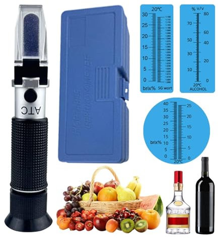 Faderr 4-in-1 Antifreeze Refractometer, Ethylene Glycol, Propylene Glycol, Coolant Tester, Antifreeze Tester, Coolant Tester, Frost Protection Tester for Windscreen Water, Freezing Point of Cooling
