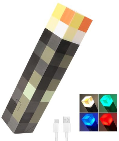 AVCXEC Lampada da parete a torcia, 4 colori, 28 cm, 3D, lampada da parete, ricaricabile, USB, lampada da notte per bambini, lampada da comodino, giocattolo per bambini