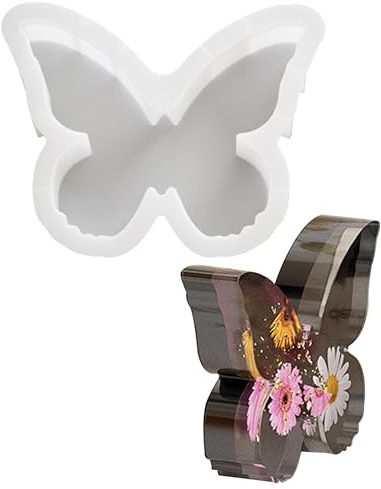 Yayatty Grand Moule Resine Epoxy en Forme de Papillons Résine Moule en Silicone, Moules Heartaux en Résine pour La Préservation Des Fleurs, Décorations pour La Maison, Organiser Le Livre