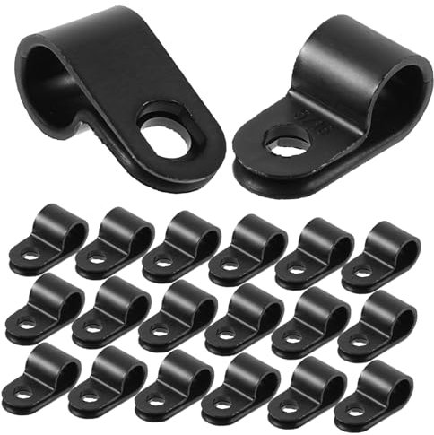 Gatuida 100pezzi Clip Clip Filo r in Nylon Nero Per Montaggio e Gestione Cavi Ethernet e Luci Rope Light Supporto Fermo Fili Da Parete Per Uso Interno Ed Esterno
