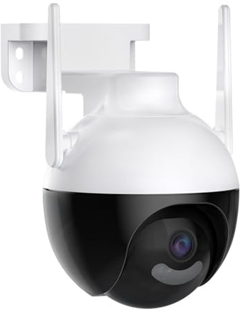 Koolenry Telecamera IP Icsee WiFi 4K 4MP PTZ Auto Tracking A Colori per La Sicurezza Domestica, Audio, Videosorveglianza Esterna, Spina UE