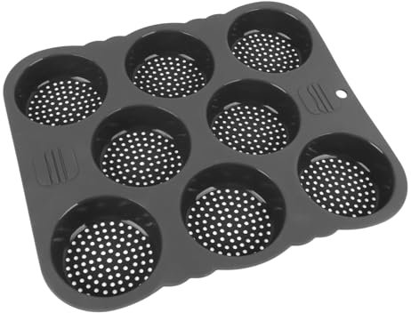Yosoo Health Gear Hamburger Bun Pan Moule de Pain Hamburger en Silicone en Silicone, anti-carré 8 Cavité Easy Release 11.7x10.0x1.2 Pouces Résistantes de Chaleur Hamburgers Baking Bakery pour le