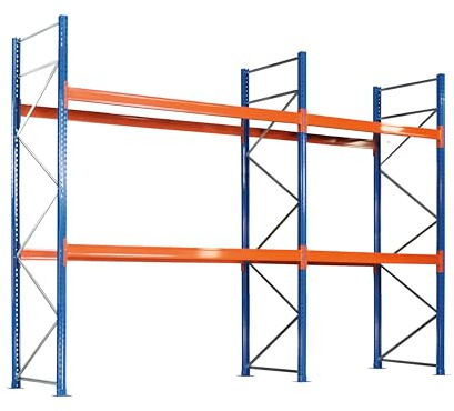 SCHULTE Lagertechnik Palettenregal Grund- / Anbauregalset 2700+1800mm - 3000x1100mm (HxT) 8 Holme (1500kg)