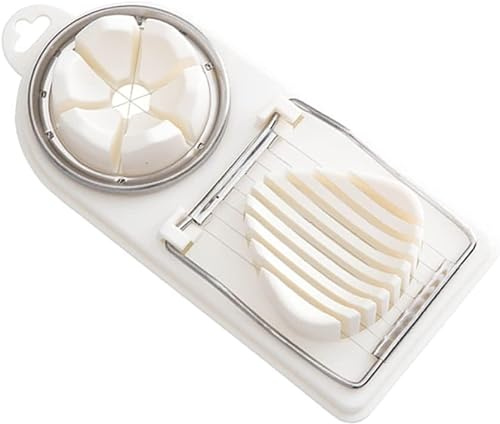 Envenzo Egg Slicer Stainless Steel 2-in-1 for Boiled Eggs, Strawberry, Banana, Ham Multifunctional Manual Egg Cutter for Kitchen