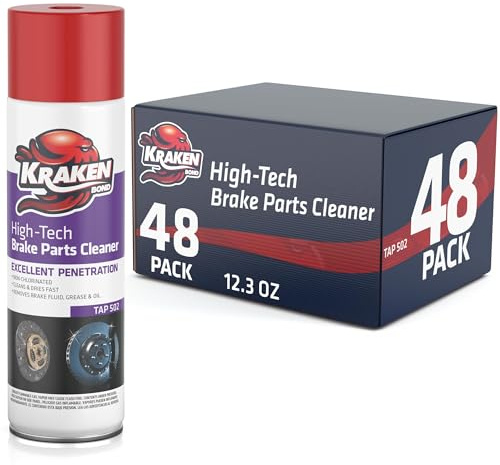 KRAKEN BOND Non-Chlorinated Brake Parts Cleaner Spray, Instant Removal, Fast Drying, 12.3fl oz - 48 pack