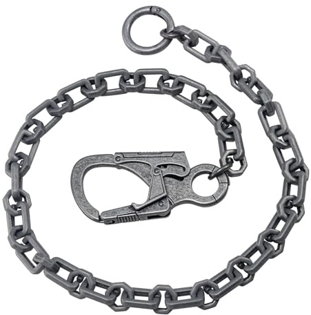 Ahiller Heavy Duty Anti-Theft Wallet Chain for Men - Secure Metal Biker Chain for Motorcycle, Punk, Hip Hop Fashion (Deep Alloy)