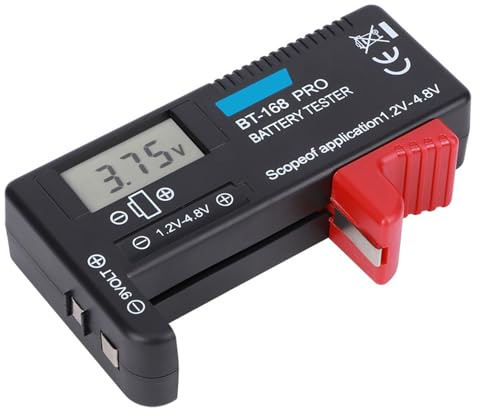 Mumusuki Digitaler Batterietester, ABS-Material, Kompakter Tester für 1,2 V Bis 9 V-Batterien, Prüft Schnell die Kapazität für den Heim- und Bürogebrauch