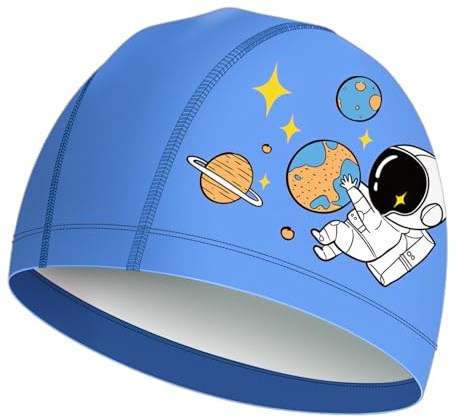 Cyberwork Gorro Piscina Niño y Niña, Gorro Natacion Infantil para Pelo Largo, Suave y elástico en PU, Impermeable y Resistente al Cloro, fácil de Poner para Piscina y natación, Rosa