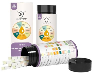 100x Gesundheitstest für den Selbsttest | 10 Parameter im Test (Ketone, etc.) | 10 in 1 | Ergebnis in 60 Sekunden | Einfache Urin-Teststreifen mit Farbskala | 100er Dose für zuhause und unterwegs