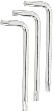 QUARKZMAN 3 Piezas Llave Torx De Seguridad Antimanipulación T30 3.15 Brazo Largo Llave En L Hexagonal Torx Llave De Vaso De 6 Puntas Acero Al Carbón Herramienta ManualColor Plata Claro