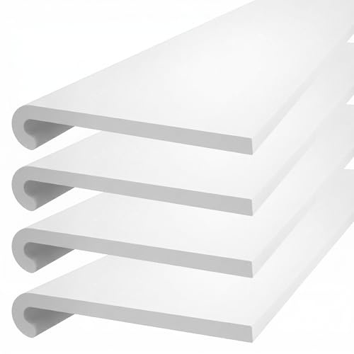 180mm Wide x 2m Long Windows4You White uPVC Bullnose Window Sill Cover – Rounded-Edge Cill Capping Board – Low-Maintenance PVC – 4 Pack