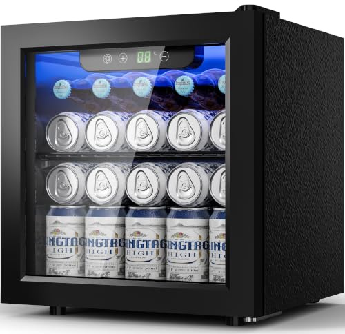 JUMMICO Getränkekühlschrank 36L Schwarz leise Kompressor 4-16°C | Für 24 Dosen & 6 Flaschen, Verstellbares Regal, Digitalanzeige, Für Partykeller, Wohnzimmer, Home Bar