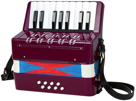 PUXZYAX Akkordeon – EIN pädagogisches Geschenk für Kinder, das sie spielerisch in die Welt der Musik einführt und ihnen Freude an Melodien vermittelt. , Violett , 23 x 10 x 23 cm
