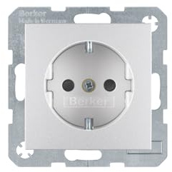 BERKER Steckdose m.erh.BS S.1/B3/7 alu 47231404