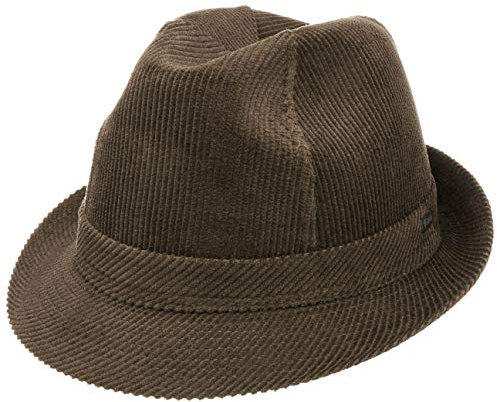 Lipodo Molinar Cordhut braun Herren - Herrenhut aus Baumwolle - Hut Größe 56 cm - Trilby aus Cord - Stoffhut mit Ripsband und Innenfutter - Kordhut Sommer/Winter