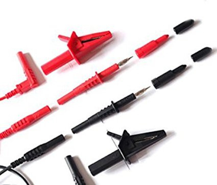 Leaderman LDM020 - Silicone Test Leads, Lantern Probes & Crocodile Clip Set For All Multimeters With 4mm Connections. Same as Kewtech ACC020.