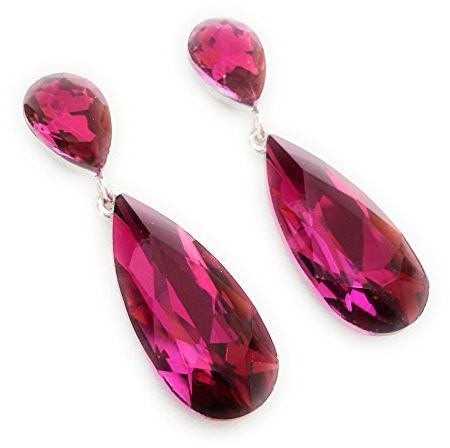 Pendientes Largos Elegantes Mujer Bisutería Cristales de Colores Fiesta Boda