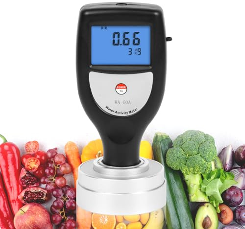 AMTAST Water Activity Meter Portable Water Activity Tester Fruit and Vegetable Safety Tester Smart Food Water Activity Tester for Beef Jerky Freeze Dried Food, Range 0~1.0aw (Model WA-60A)