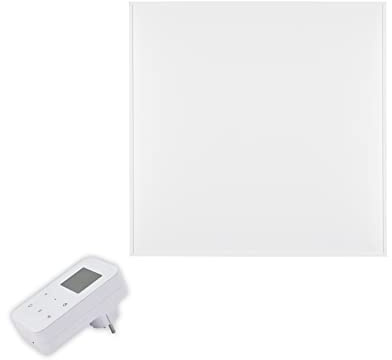 Sundirect PE350 Plus 60x60cm - 350 Watt Infrarot Elektroheizung + Smart Plug WiFi Steckdosen-Thermostat - per Smartphone App programmierbar