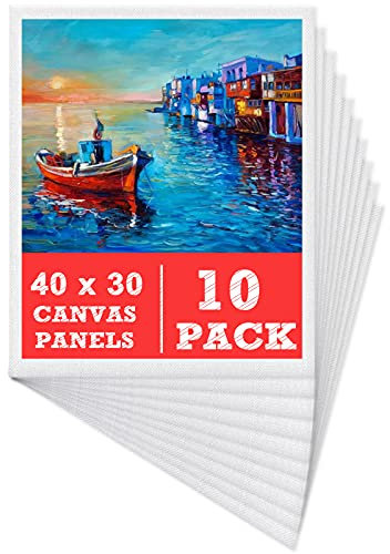 Leinwand zum Bemalen Set (10er Pack) – 30 x 40 cm, Vorgespannte Weiße Künstler Canvas Panel Leinwände - 3mm starkem Malkarton - Geeignet für Acryl und Öl Malerei Sowie zum Skizzieren und Zeichnen