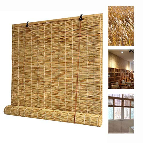 Jolan Bambusrollo,Handgewebter Natürlicher Reed Vorhang,Rollo Bambus,Schilf Vorhang,Retro-Raffrollos Für Den Haushalt,Wärmedämmung,Belüftung,Rollläden Für Die Außen-/Innendekoration,50x80cm/20x31in