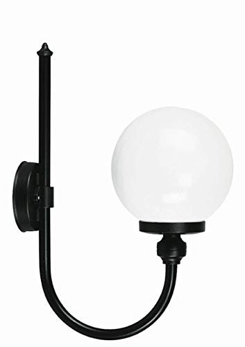 Licht-Erlebnisse Wandleuchte Außen Kugel Schirm Schwarz Weiß E27 IP43 Rustikal MELANTHA Lampe Terrasse Hauseingang
