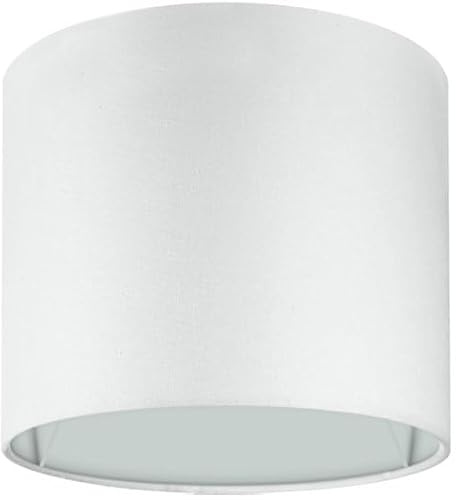 Wogati® Premium Lampenschirm | Ø14cm x 12,3cm Höhe | Farbe: Weiß | E14/E27 | rund | Baumwolle | für Stehlampen, Hängelampen, Tischlampen, Deckenlampen