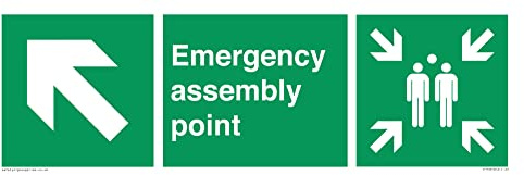 Hinweisschild mit Pfeil nach oben und links, 600 x 200 mm, L62