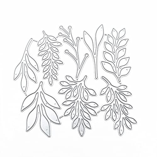 ISAKEN Stanzschablonen Blatt Pflanzen Stanzformen Hintergrund Rahmen Scrapbooking Prägeschablonen Metall Stanzformen Schablonen Für Scrapbooking, Fotopapier, Karten, Handwerk Prägen DIY Herstellung
