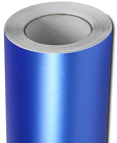 Folindo Autofolie Blau Matt (15€/m²) - 100 x 152 cm – Selbstklebende Auto Lackschutzfolie mit Luftkanal Technik – Blasenfreie Auto Folierung inkl. Rakel & Cutter – Car Wrapping Folie