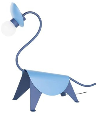 Lucande Tischlampe 'Idalina' (Design, Modern) in Blau aus Metall u.a. für Wohnzimmer & Esszimmer (1 flammig, G4,) - Designer Tischleuchte, Schreibtischlampe, Nachttischlampe, Wohnzimmerlampe