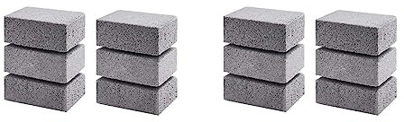 liovitor 12Pcs BBQ Grill Clean Brick Block Barbecue Cleaning Stone BBQ Racks Stains Grease Cleaner Gadgets Kitchen BBQ Tools