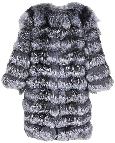 OFTBUY Winter Jacke Frauen Lange Echt Pelzmantel Natürliche Große Flauschigen Fuchs Pelz Oberbekleidung Streetwear Dicke Warme Drei Viertel