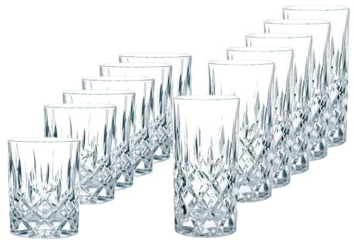 Nachtmann Ensemble de gobelets Noblesse 12 pièces, 6 verres à long drink+6 tumblers, verre cristallin