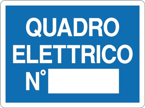 GLOBAL CARTELLO SEGNALETICO - QUADRO ELETTRICO N_____ - Adesivo Extra Resistente, Pannello in Forex, Pannello In Alluminio (30x42 cm, Plastica)