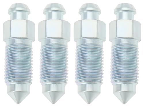 OTOTEC 4 Stück Q235 Stahl-Bremssattel-Entlüftungsschraube 3/8-24 Bremssattel-Entlüftungsschraube Nippel Kompatibel mit Harley-Davidson 502660 Silber