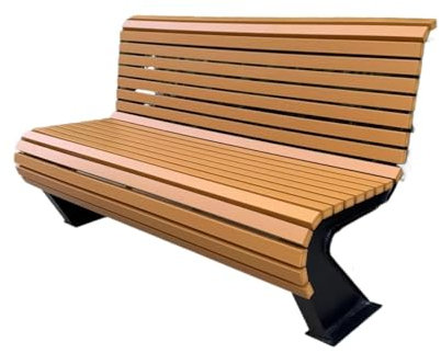 LAPADULA Outdoor-Bänke, Parkstuhl, Outdoor-Bank, Innenhof, doppelte Rückenlehne, Bank, Outdoor, Kunststoff, Holz, Freizeitsitz, Eisenkunst, Outdoor-Terrassenstühle (B)