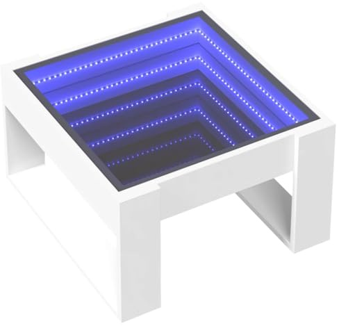 vidaXL Couchtisch mit Infinity-LED Weiß 50x53x30 cm