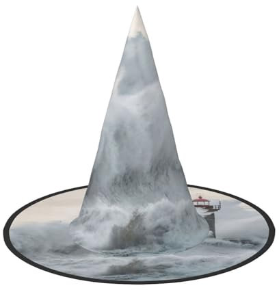 DEXNEL 1 Stück Leuchtturm im Sturm Halloween Hexenhut für Frauen Kostüm Moderne Hexen Hüte Erwachsene Hexe Zauberer Hüte