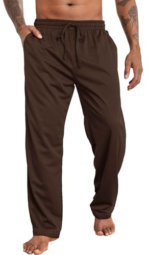 Halfword Joggingbyxor, herr, träningsbyxor, långa sweatbyxor, andas, sportbyxor, yoga, BRUN, 3XL