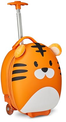 SJ GANG STYLE JAM GANG Trolley Rigido Scuola per Bambini, Fancy Animals, Arancione, Fantasia Leoncino, Scuola e Tempo Libero
