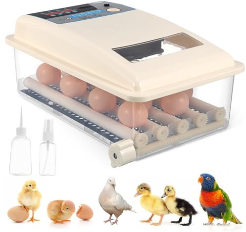 Anneome Geflügel-inkubator Vollautomatisch Für Hühner Mit Eier-drehautomatik Integrierter Beleuchtung Temperaturregelung Und Feuchtigkeitskontrolle Mit Eu-stecker