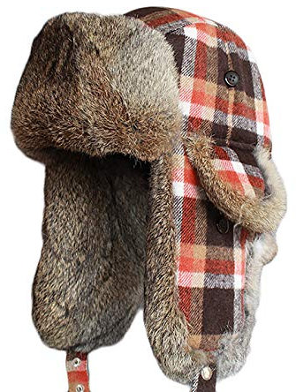 ASerZenith Wintermützen, Mütze Plaid Fliegermütze Unisex Mütze Warm halten Pilotenmütze mit Kunstfell Winddichte Mütze Winter(A-56-58cm)