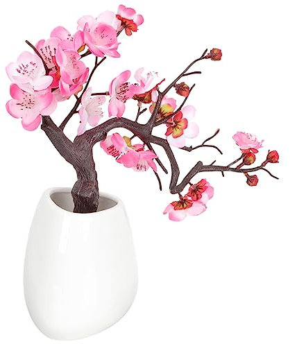 IMIKEYA Pflaumenblüte Bonsai Keramiktopf Künstliche Pflanze Pflegeleichtes Wohndekor