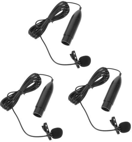 TOYANDONA 3piezas Micrófono Lavalier De Clip Micrófono De Condensador Omnidireccional Para Grabaciones Entrevistas y Transmisiones Diseño Portátil y De y Realista